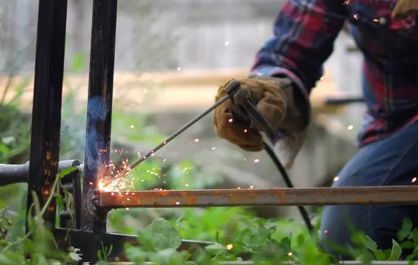 A welder is seen at work. 3D Welding are welders in East Peoria IL.