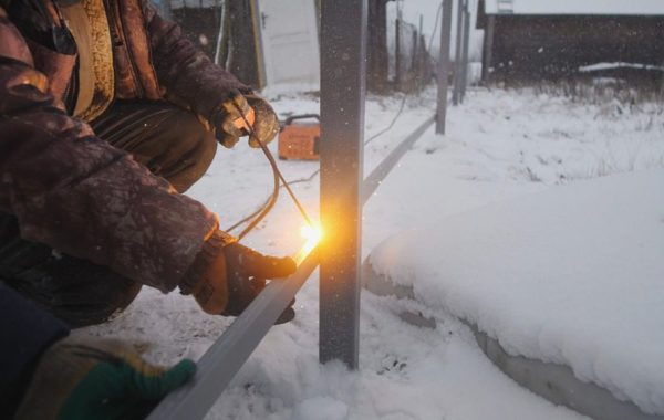 A welder is seen at work. 3D Welding Services is among the best welding companies in Morton IL.