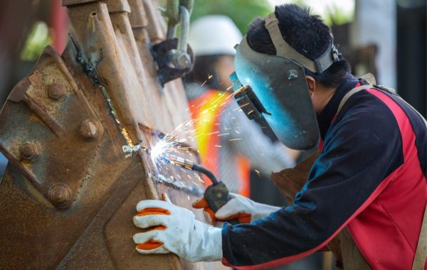 A welder is seen at work. 3D Welding Services is the best of the welders in Peoria IL.