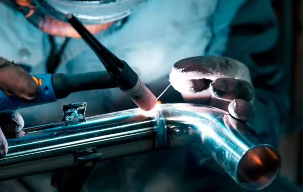 A welder is seen at work. 3D Welding Services is a TIG welder in East Peoria IL.