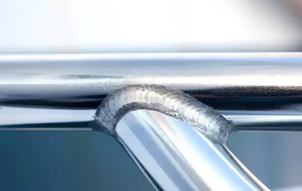 A closeup of an aluminum weld, thanks to mobile aluminum welding in Central IL